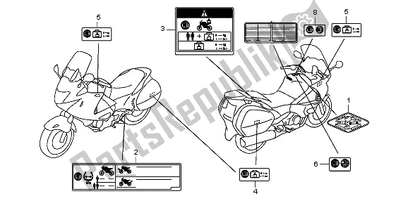 Tutte le parti per il Etichetta Di Avvertenza del Honda NT 700V 2010