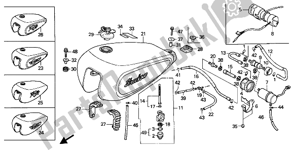 Toutes les pièces pour le Réservoir De Carburant Et Pompe à Carburant du Honda VT 1100C 1994