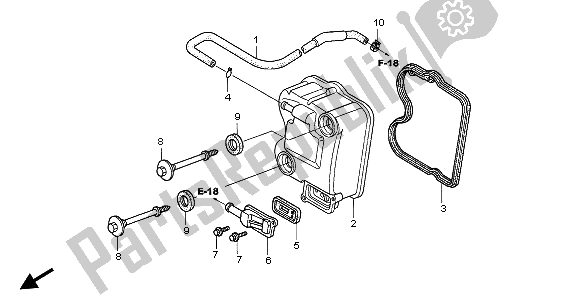 All parts for the Cylinder Head Cover of the Honda SH 150 2008