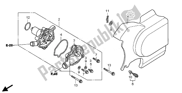 Todas las partes para Bomba De Agua de Honda VT 750C2S 2011