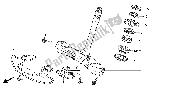 Todas las partes para Vástago De Dirección de Honda CBR 1000 RR 2005