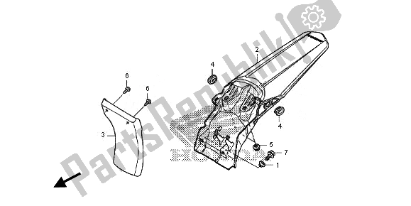 All parts for the Rear Fender of the Honda CRF 125 FB LW 2014
