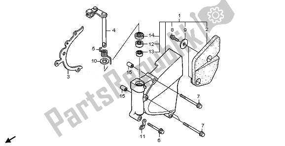 All parts for the Left Crankcase Cover of the Honda XL 1000V 2008