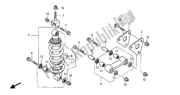 All parts for the Rear Cushion of the Honda CBR 1100 XX 2001