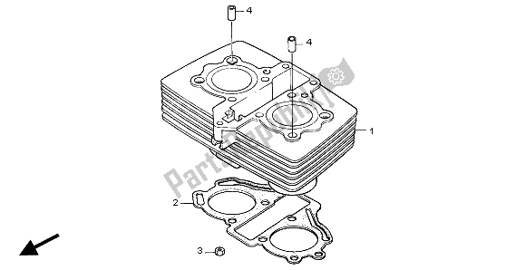 All parts for the Cylinder of the Honda CA 125 1995