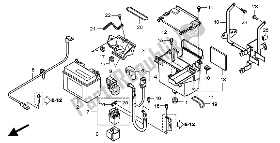 All parts for the Battery of the Honda VT 750C2S 2010