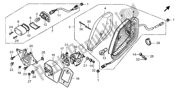 Todas as partes de Luz Traseira do Honda VT 750C 2008