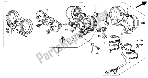 Todas as partes de Metro (mph) do Honda CBF 500 2004