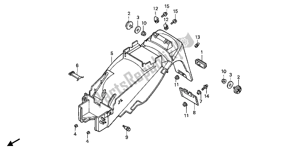 Todas las partes para Guardabarros Trasero de Honda VFR 750F 1992