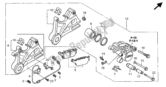 Wszystkie części do Zacisk Hamulca Tylnego Honda CBF 600 NA 2005