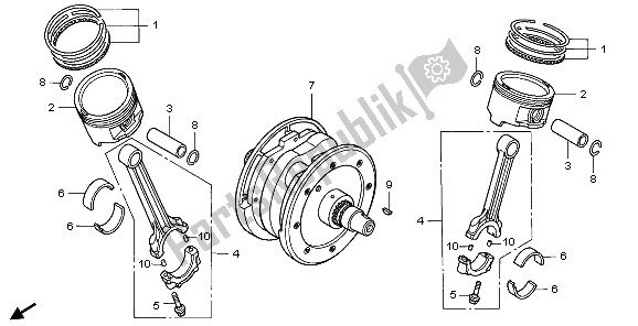 Todas las partes para Cigüeñal Y Pistón de Honda VTX 1800C1 2006