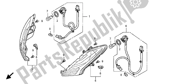 Alle onderdelen voor de Winker van de Honda SH 150 2012