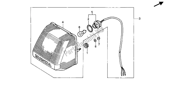 Todas las partes para Luz De La Cola de Honda XBR 500 1987