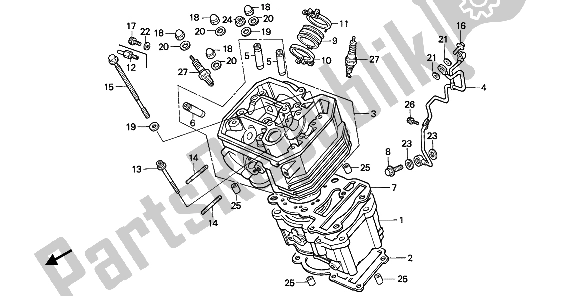 Todas las partes para Cilindro Y Culata (delantera) de Honda NTV 650 1989