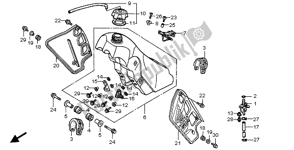 Todas las partes para Depósito De Combustible de Honda CR 500R 2000