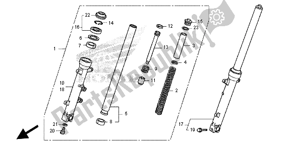 All parts for the Front Fork of the Honda NC 700 SA 2012