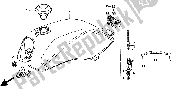 Todas las partes para Depósito De Combustible de Honda CG 125 1998