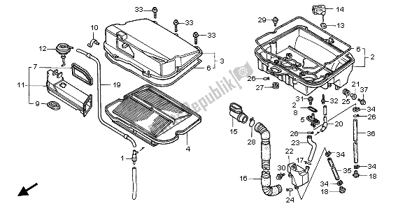 Todas las partes para Filtro De Aire de Honda GL 1500A 1996