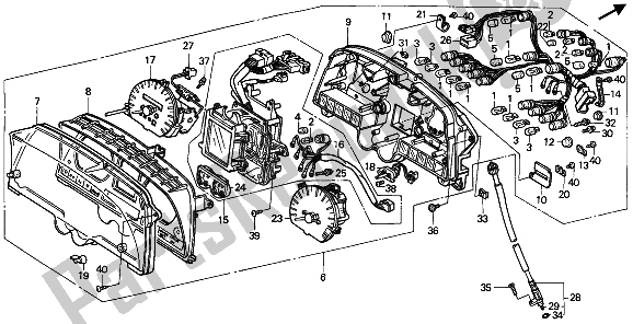 All parts for the Meter (kmh) of the Honda GL 1500 SE 1992