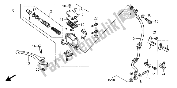 Tutte le parti per il Pompa Freno Anteriore del Honda NSC 502 WH 2013