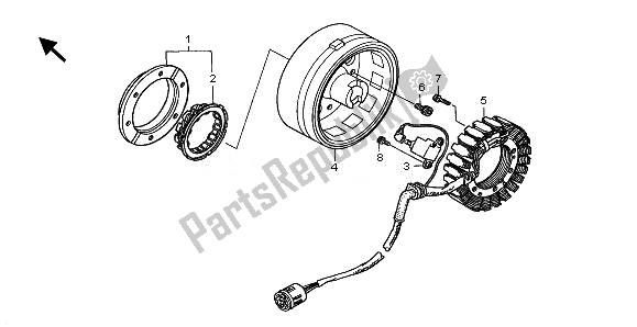 All parts for the Generator of the Honda TRX 500 FA Fourtrax Foreman Rubicon 2008