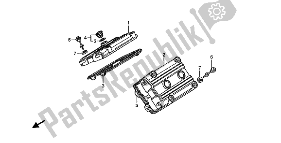 All parts for the Cylinder Head of the Honda ST 1100A 1993