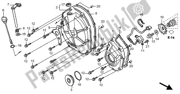 Wszystkie części do Pokrywa Sprz? G? A Honda CBF 600 NA 2004