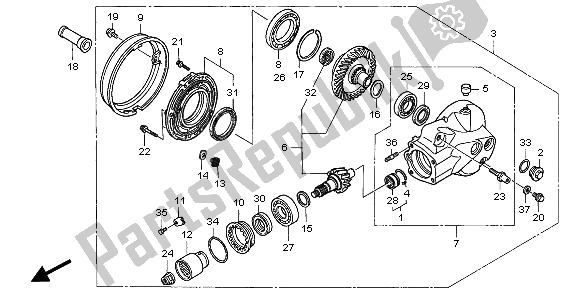 Tutte le parti per il Ingranaggio Finale Guidato del Honda VTX 1300S 2006