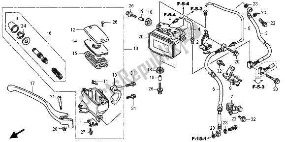 Toutes les pièces pour le Maître-cylindre De Frein Avant du Honda FJS 600A 2012