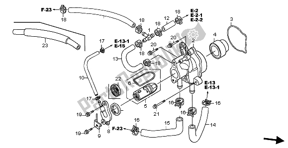 All parts for the Water Pump of the Honda NPS 50 2012