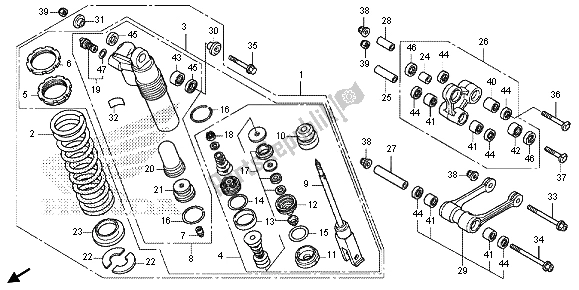 Tutte le parti per il Cuscino Posteriore del Honda CRF 150 RB LW 2013