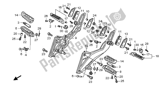 Todas as partes de Passo do Honda CB 600 FA Hornet 2010