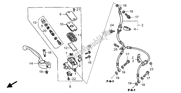All parts for the Fr. Brake Master Cylinder of the Honda CBR 600 RR 2006