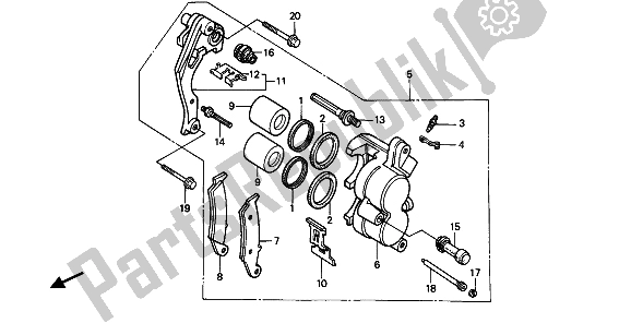 Todas las partes para Pinza De Freno Delantero de Honda CR 250R 1987