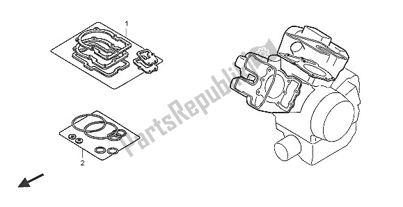 Tutte le parti per il Kit Di Guarnizioni Eop-1 A del Honda VTX 1300S 2005