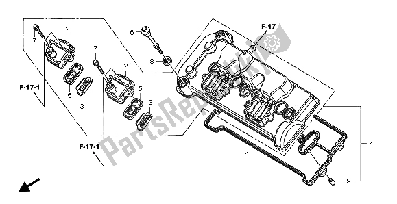 Tutte le parti per il Coperchio Della Testata del Honda CBR 600 RR 2009