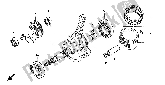 All parts for the Crankshaft & Piston of the Honda TRX 680 FA Fourtrax Rincon 2008