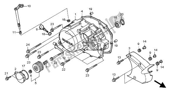 Tutte le parti per il Coperchio Carter Destro del Honda VT 125C 2004