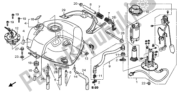 Todas las partes para Depósito De Combustible de Honda NT 700V 2008