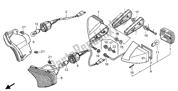 All parts for the Winker of the Honda CBR 1000F 1996