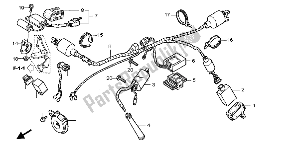 Toutes les pièces pour le Faisceau De Fils Et Bobine D'allumage du Honda XR 400R 2000