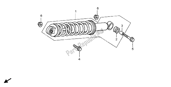 All parts for the Rear Cushion of the Honda XR 70R 1998