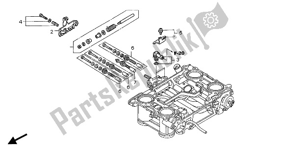 All parts for the Throttle Body (component Parts) of the Honda VFR 800 FI 2001