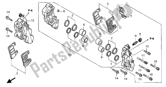 Alle onderdelen voor de Remklauw Voor van de Honda CBR 600F 2003