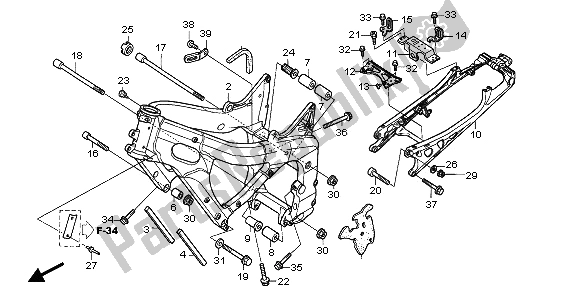 Tutte le parti per il Corpo Del Telaio del Honda CBR 600 RR 2006