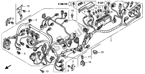 All parts for the Wire Harness of the Honda VFR 1200 FDA 2010