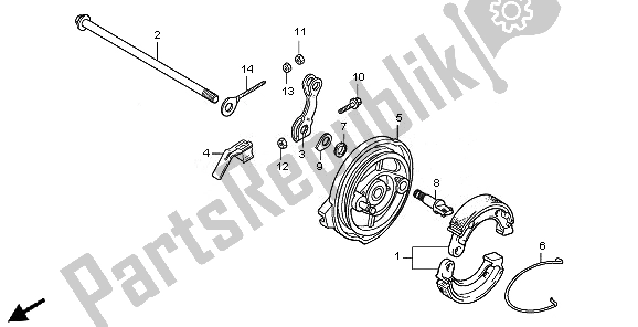 Todas las partes para Panel De Freno Trasero de Honda CRF 50F 2010