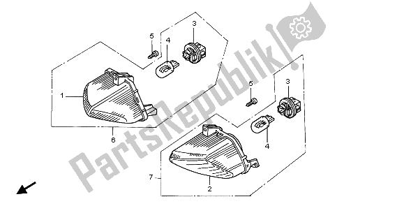 Tutte le parti per il Winker del Honda VFR 800 2003