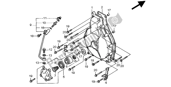 All parts for the Clutch Cover of the Honda GL 1500C 1998