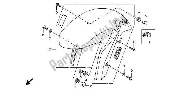 Todas as partes de Pára-lama Dianteiro do Honda CB 1000 RA 2009